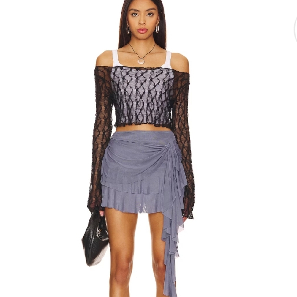 Superdown Asymmetrical Gray Skirt